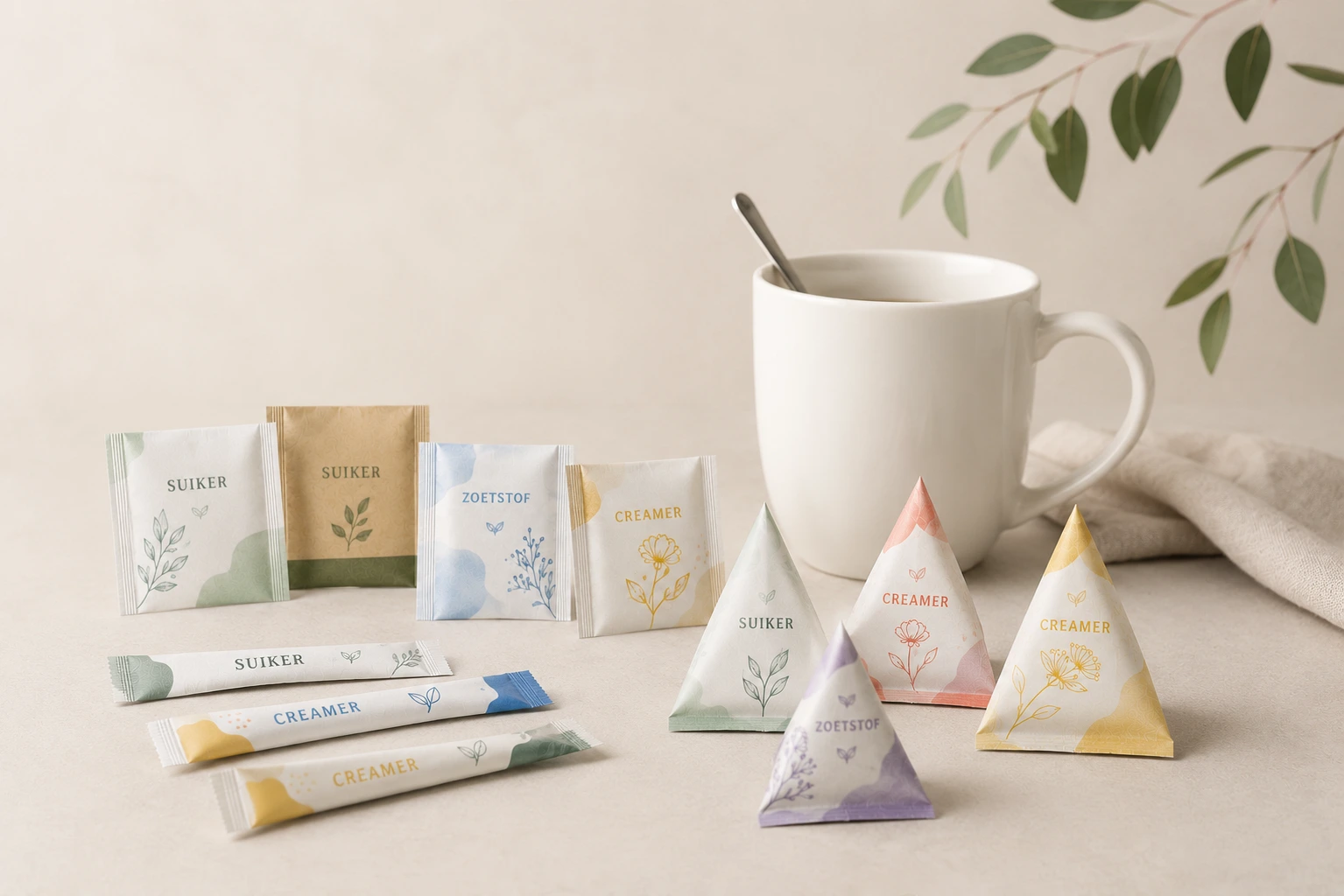 Suiker en creamer over ons